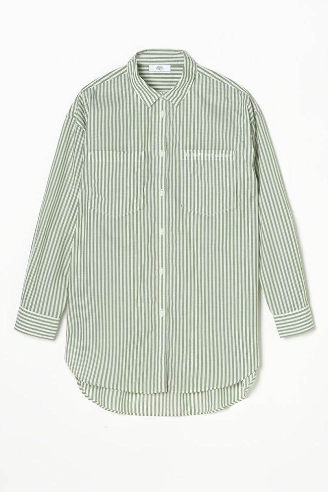 Petunia oversized shirt with green stripes