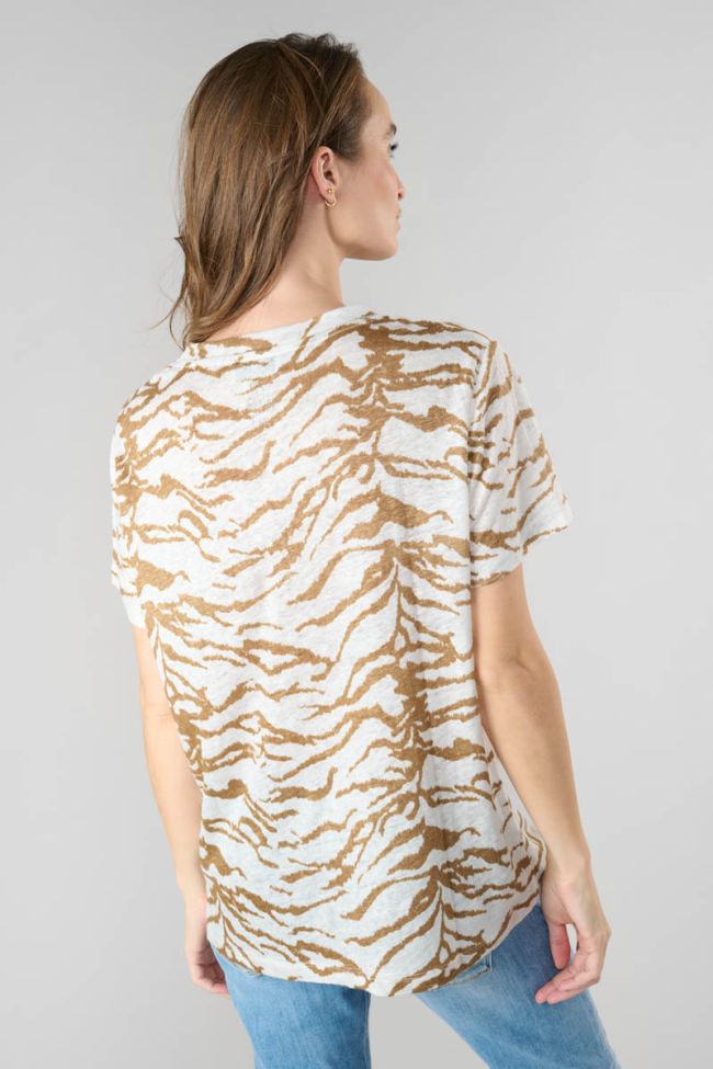 Zebra print Scabieu linen t-shirt