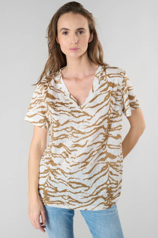 Zebra print Scabieu linen t-shirt