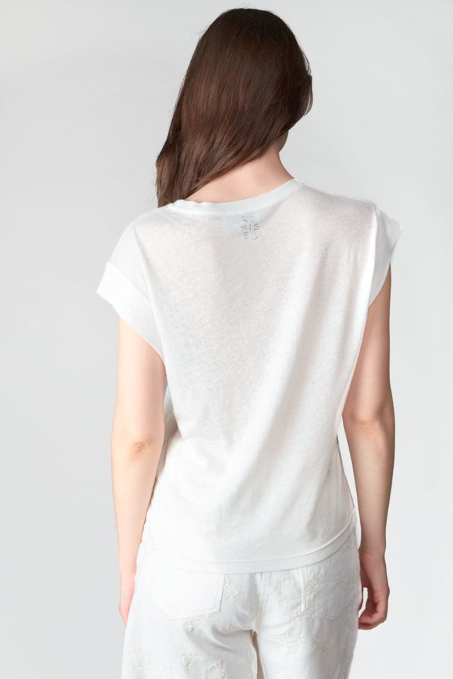 Cream embroidered Tremier t-shirt