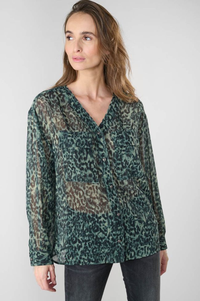 Khaki leopard print Zostere blouse