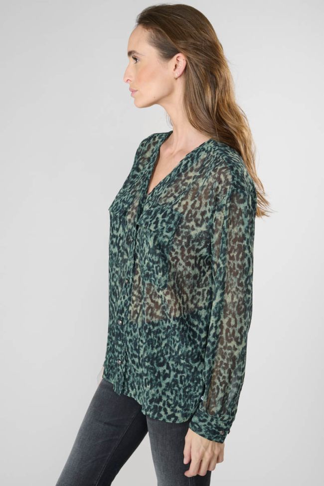 Khaki leopard print Zostere blouse