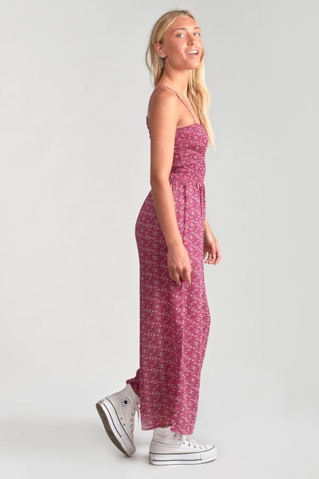 Kassiagi jumpsuit with a fuchsia floral pattern