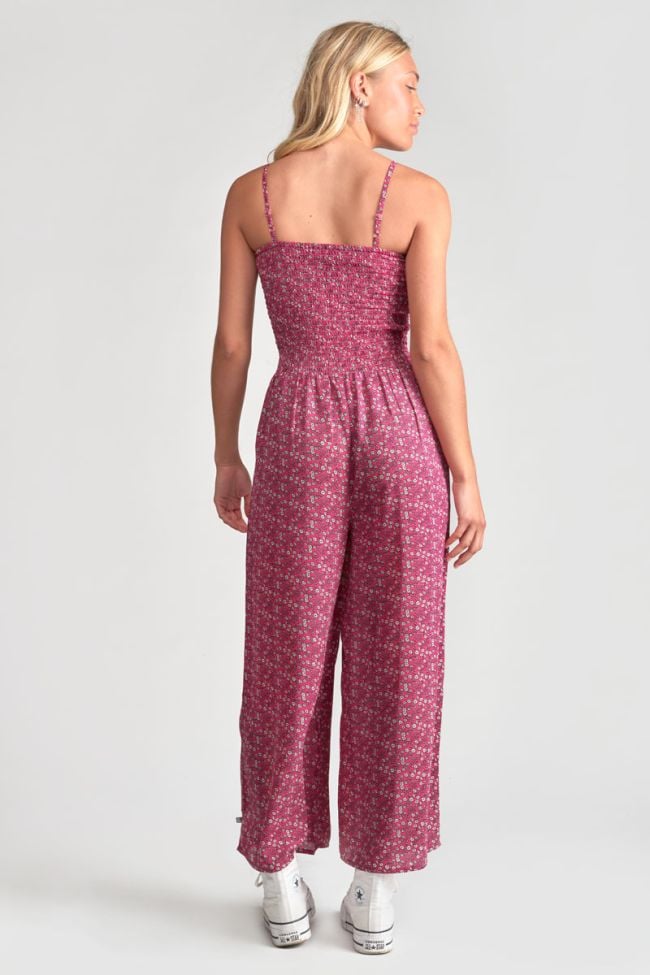 Kassiagi jumpsuit with a fuchsia floral pattern