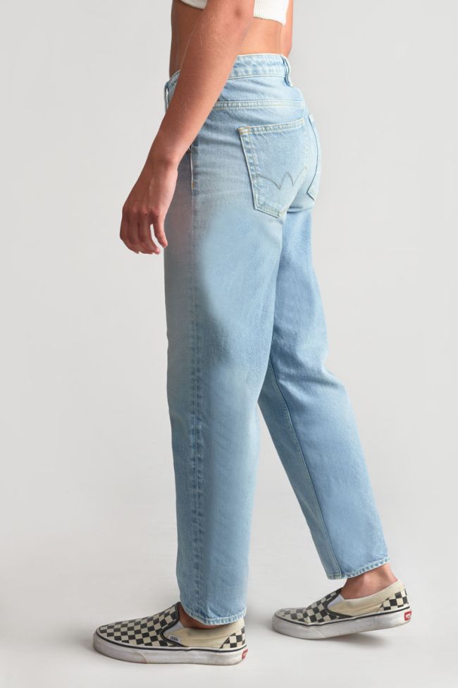 Lou Cherry boyfit taille haute jeans bleu délavé