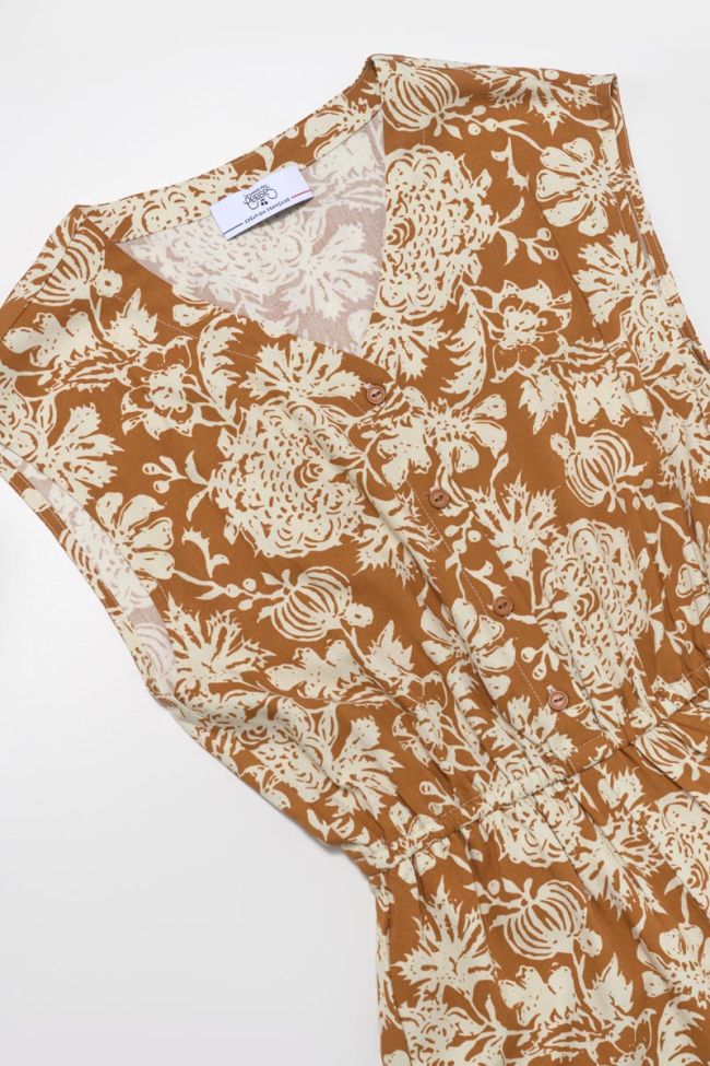 Sanahgi jumpsuit with ochre floral motif