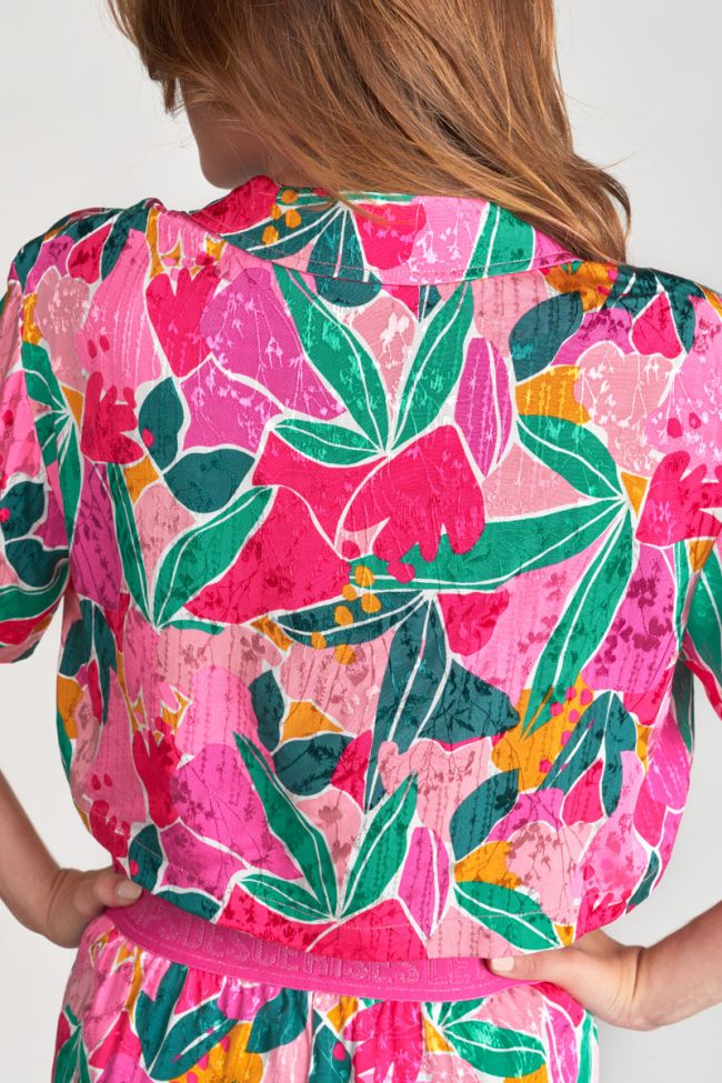 Fuchsia patterned Saugegi shirt