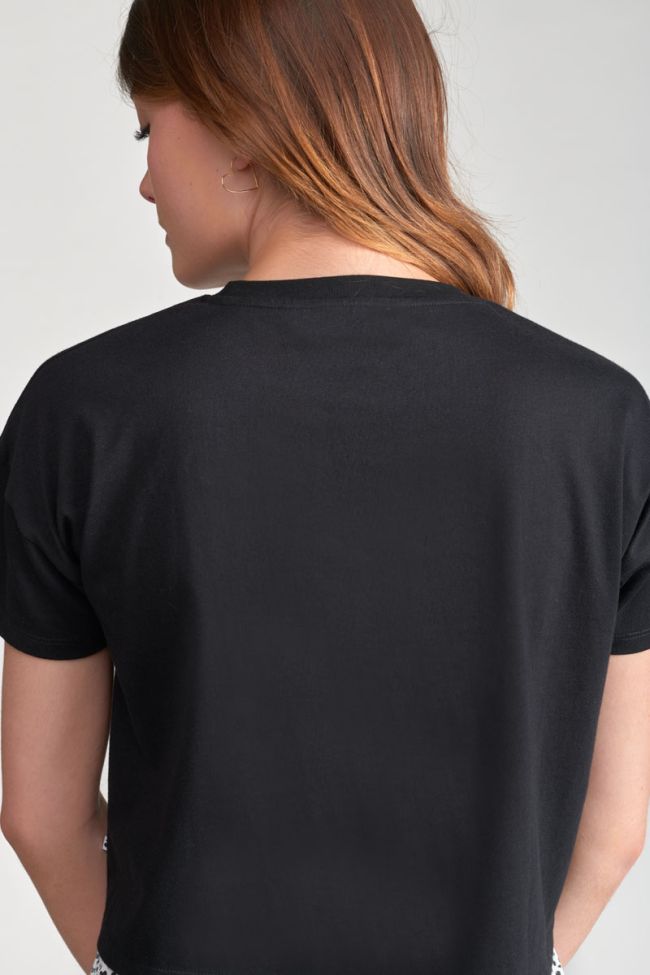 Black printed Wileygi cropped t-shirt