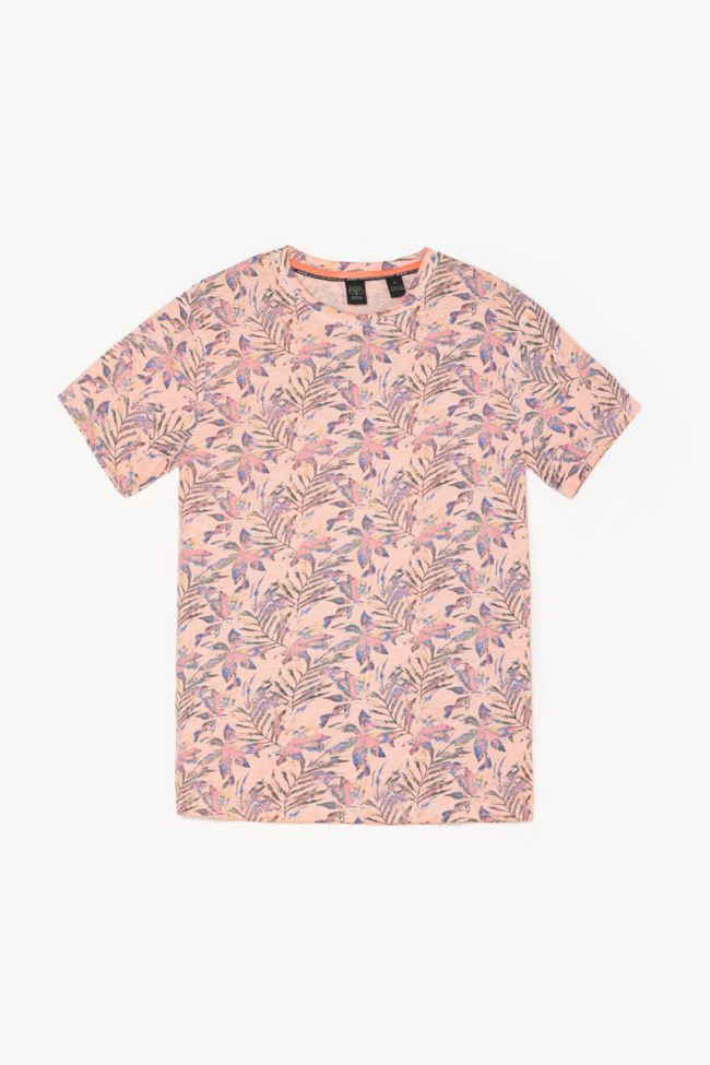 Salmon tropical pattern Abel t-shirt