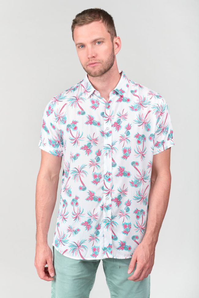 White palm tree pattern Bamas shirt
