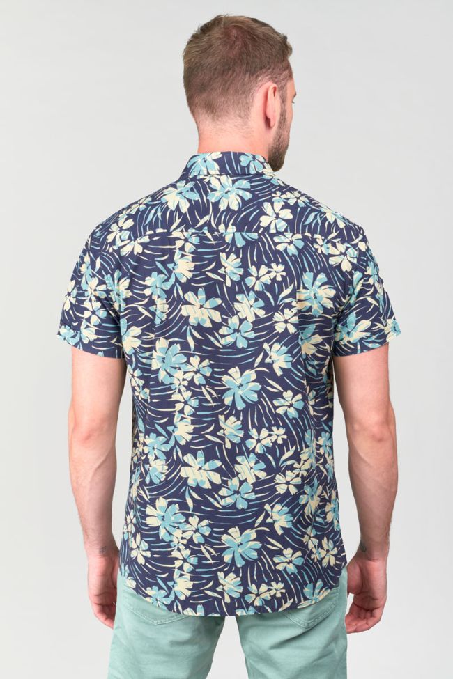 Chemise Bolir bleu marine à motif jungle