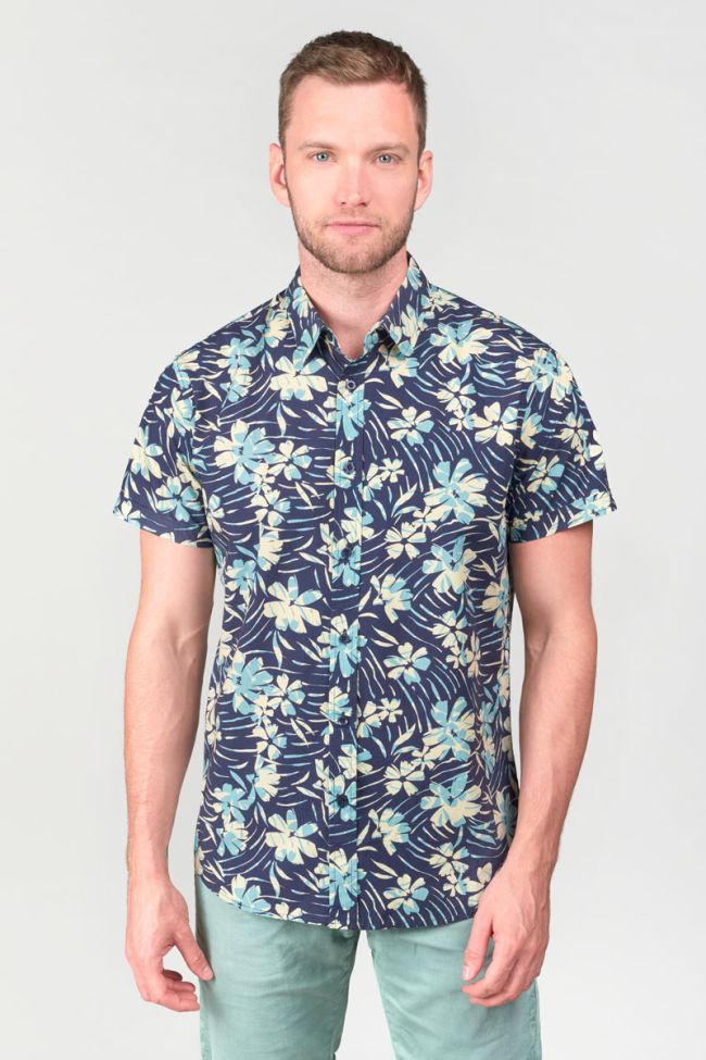 Navy blue jungle pattern Bolir shirt