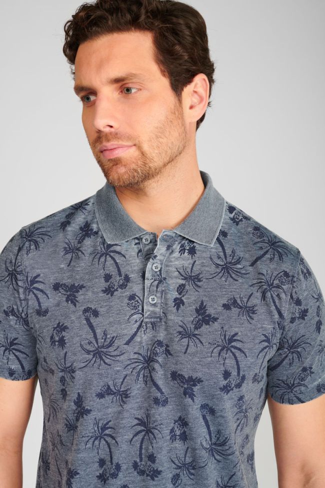 Fezur blue palm tree polo shirt