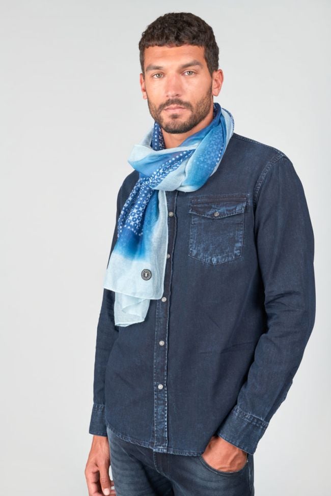 Blue patterned Mikor scarf