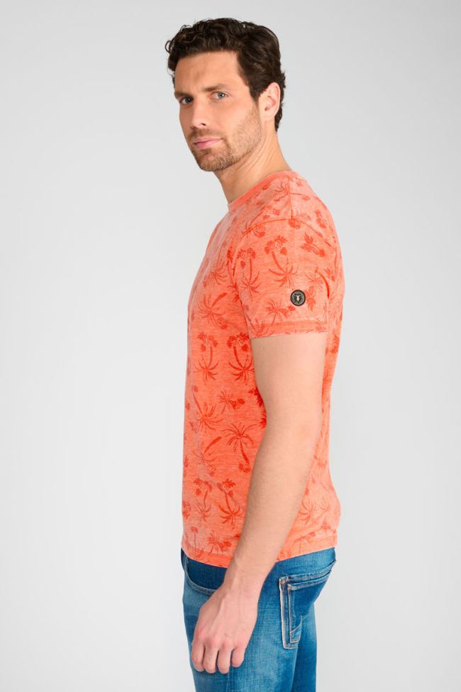 Osmel peach t-shirt with palm tree motif