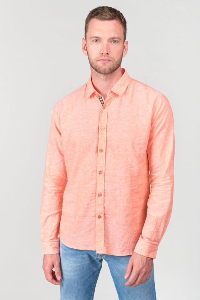 Salmon linen blend Rodes shirt
