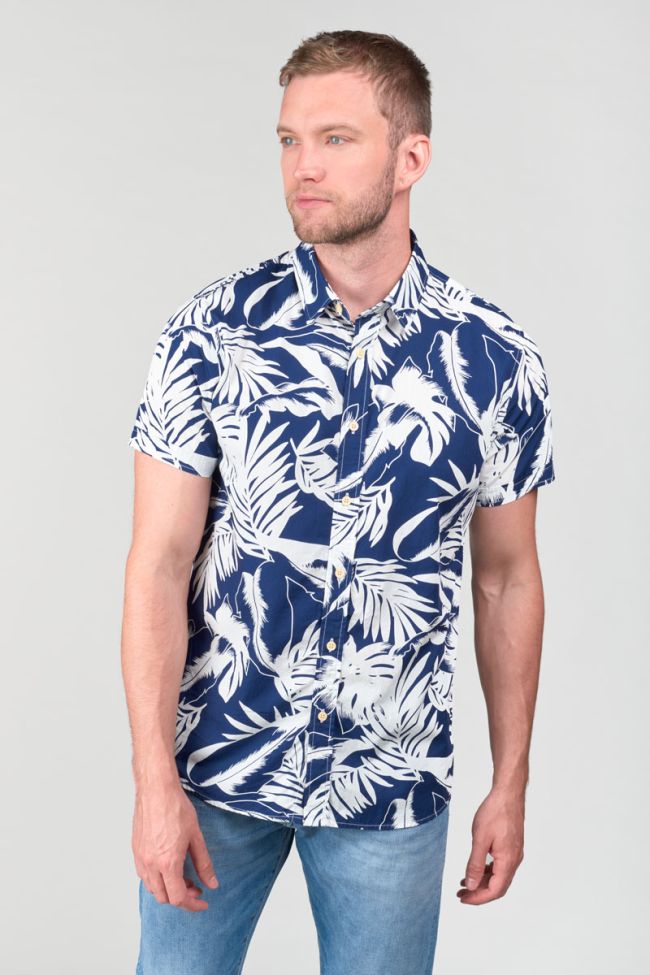 Navy blue Ruti shirt with a jungle pattern