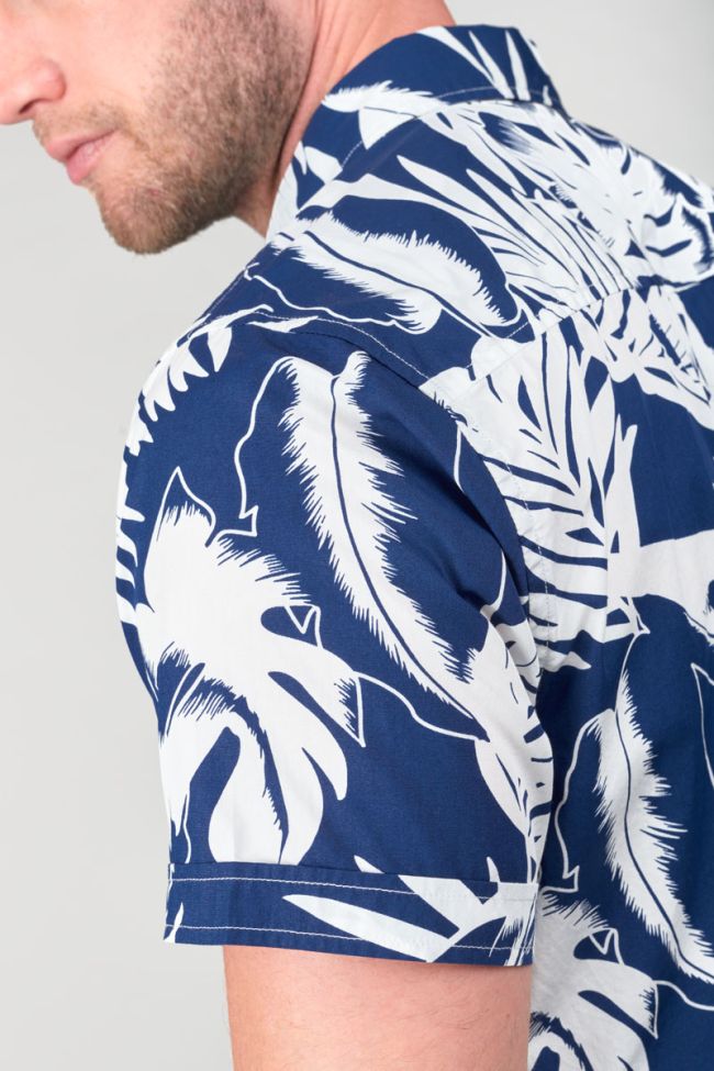 Chemise Ruti bleu marine à motif jungle