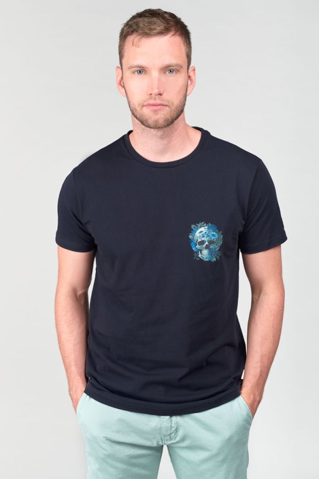 T-shirt Santiago bleu marine imprimé