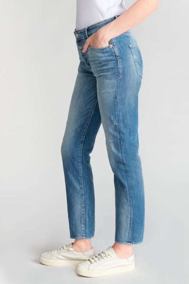 Basic 400/18 mom high waist 7/8th jeans destroy blue N°4