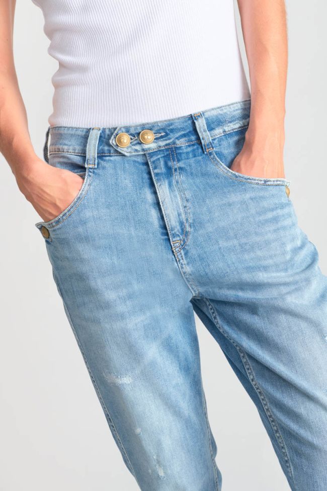 Mana 400/60 girlfriend taille haute jeans destroy bleu N°5