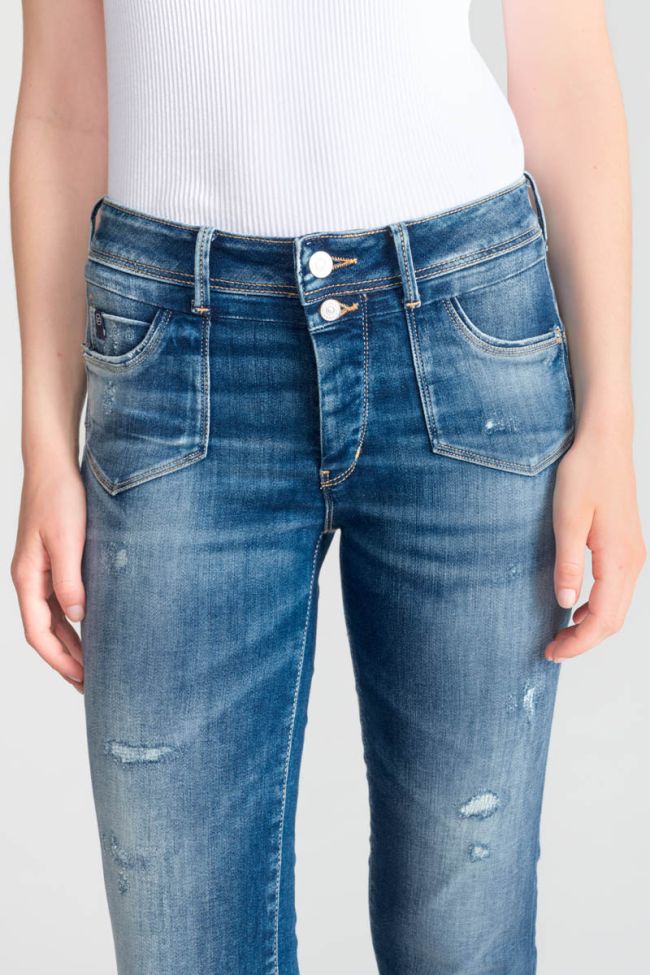 Lem pulp slim taille haute 7/8ème jeans destroy bleu N°2