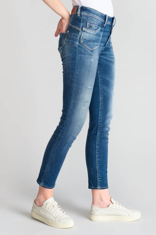 Lem pulp slim taille haute 7/8ème jeans destroy bleu N°2