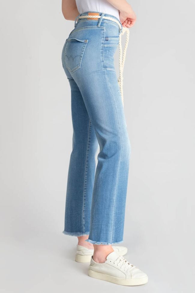 Pricilia taille haute 7/8ème jeans destroy bleu N°4