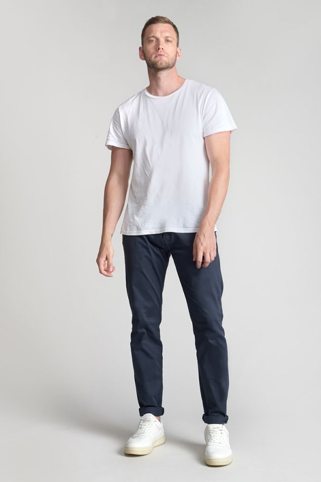 Navy blue Cesar wide-leg chino trousers