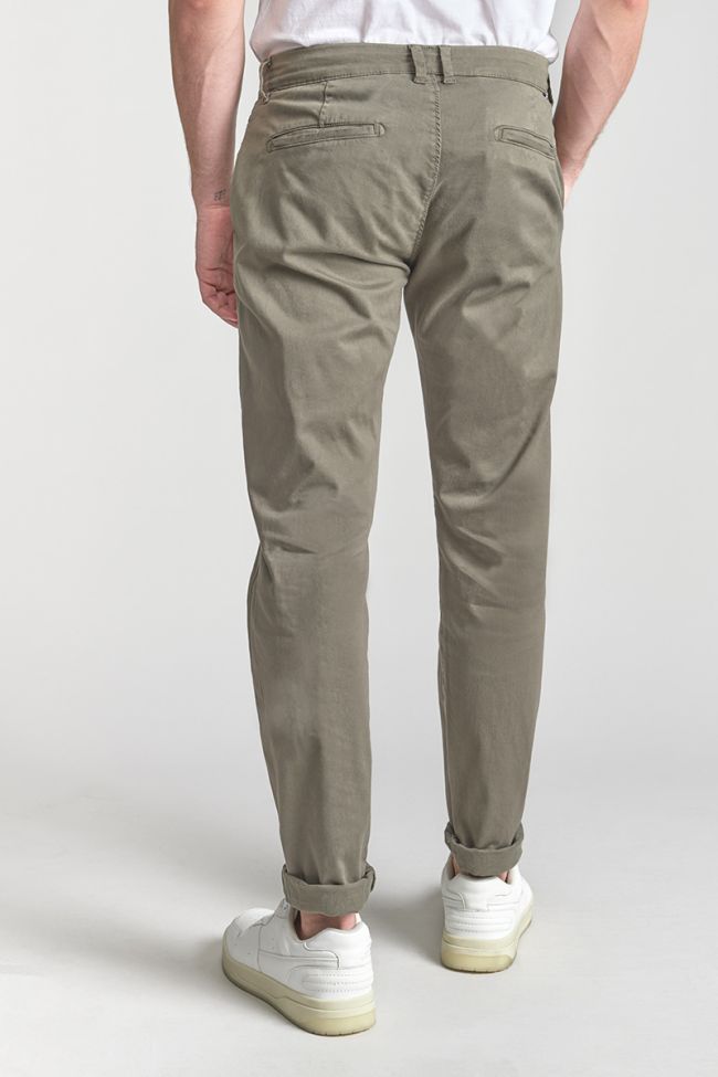 Khaki Cesar wide-leg chino trousers