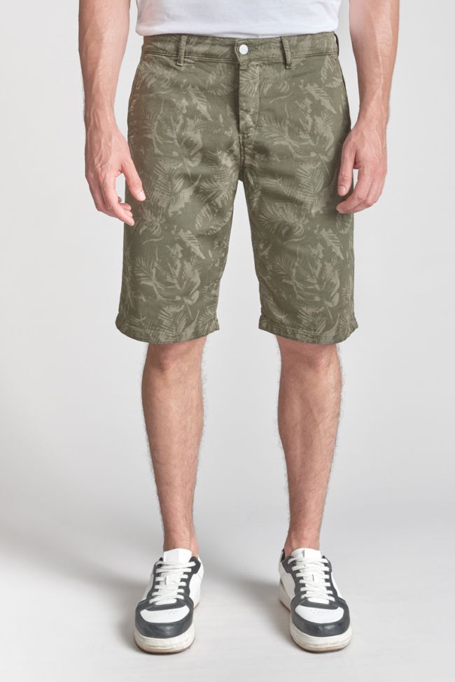 Khaki patterned Jogg Swoop chino Bermuda shorts