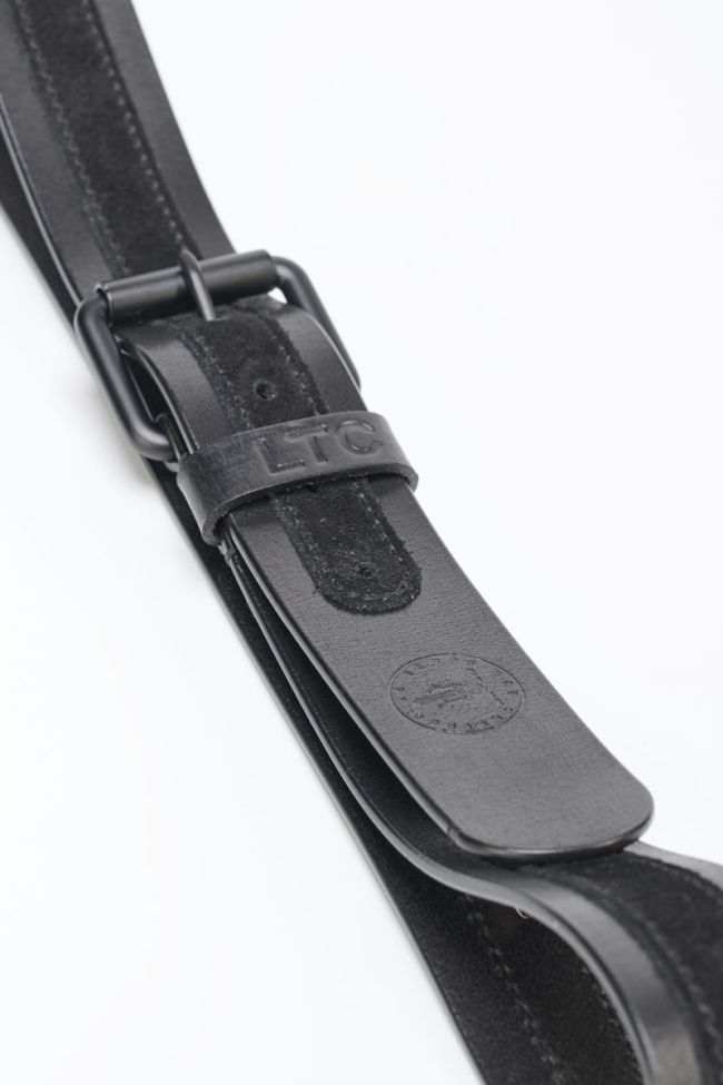 Mendis black leather belt