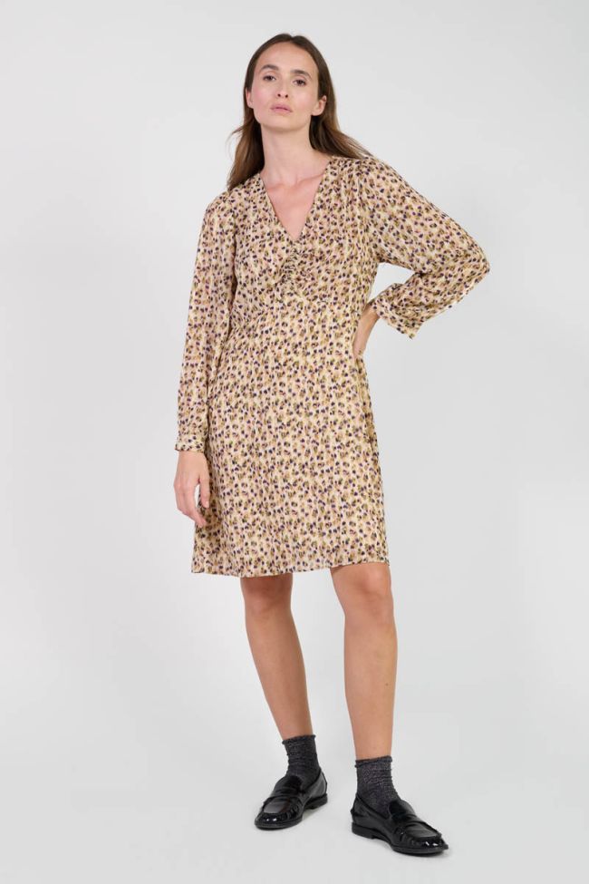 Nahia beige patterned dress