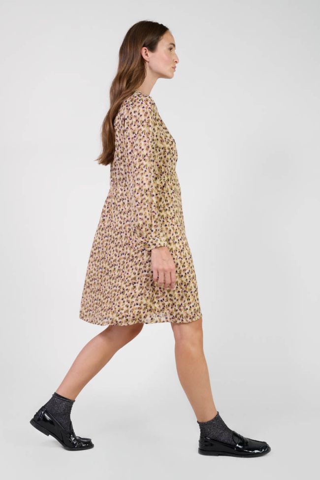 Nahia beige patterned dress