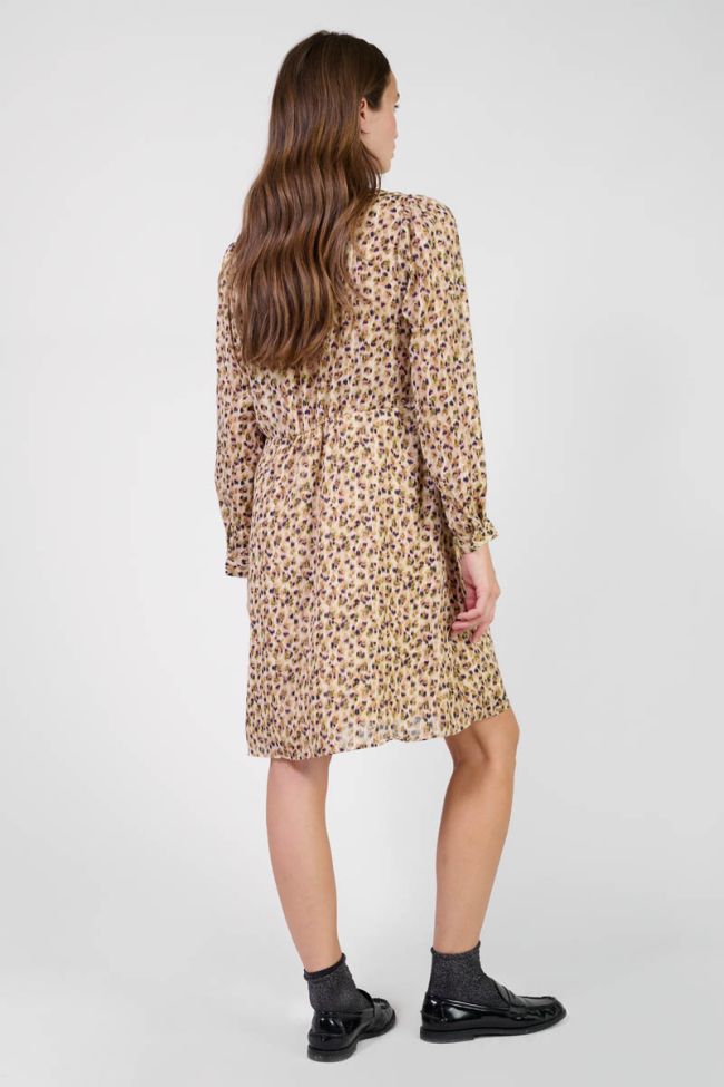 Nahia beige patterned dress