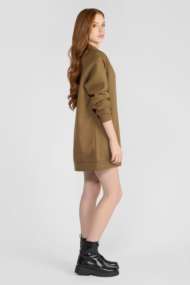 Adelgi light brown sweatshirt dress