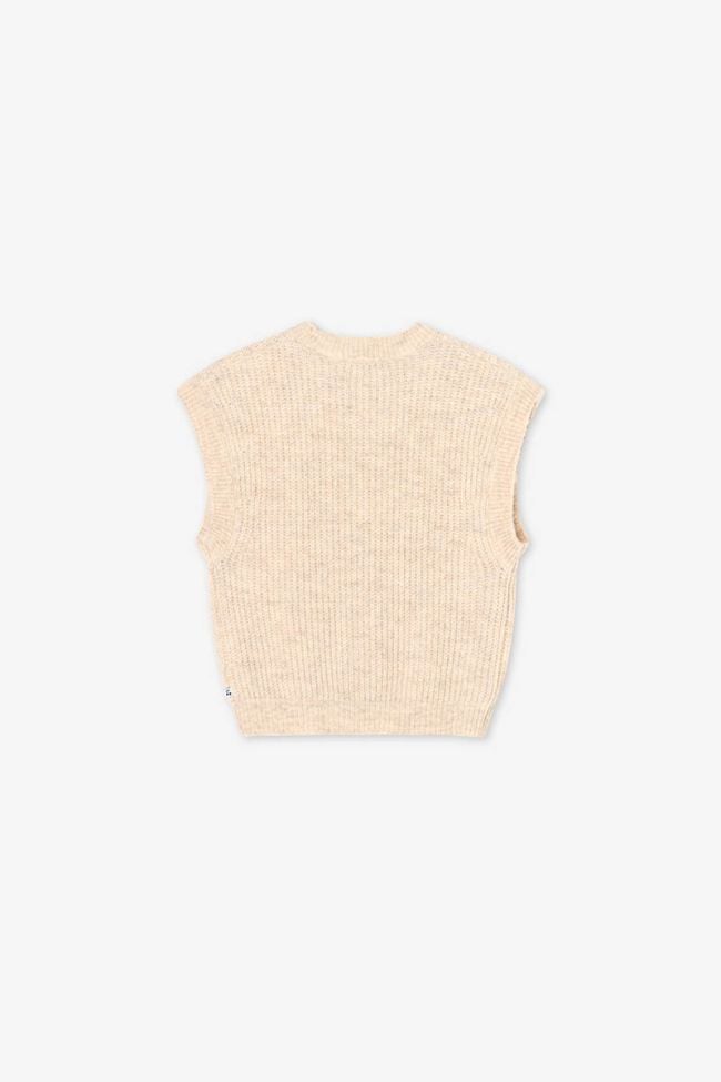 Bellgi cream sleeveless sweater