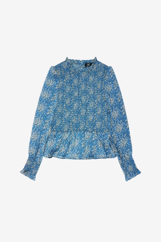 Blouse Divegi bleue à motif fleuri