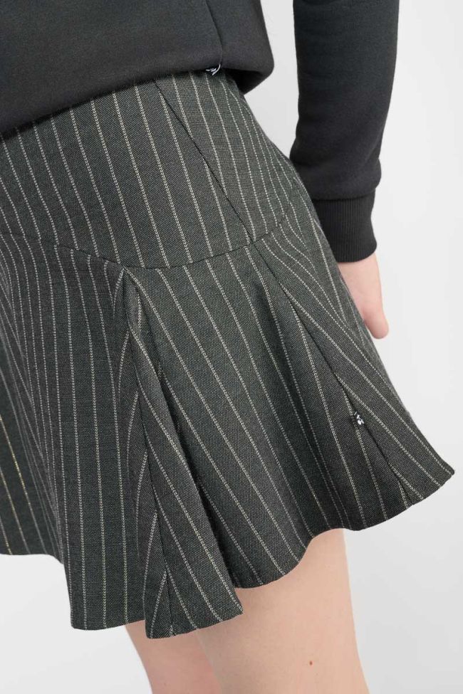 Grey striped Minagi short skirt