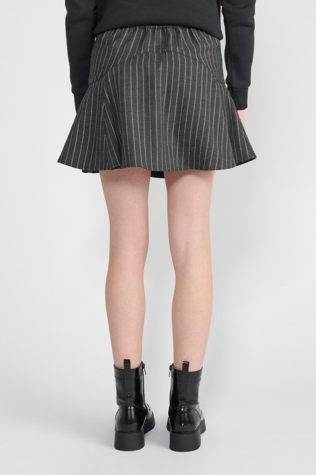 Grey striped Minagi short skirt