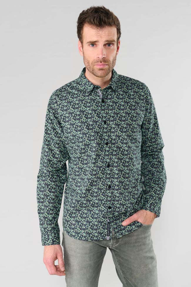 Evans black leaf pattern shirt