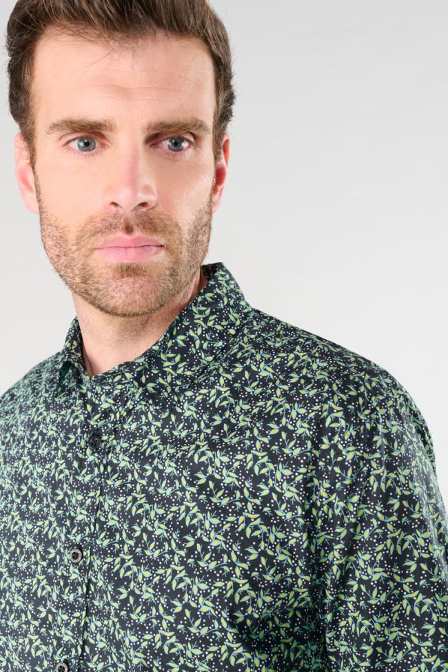 Evans black leaf pattern shirt