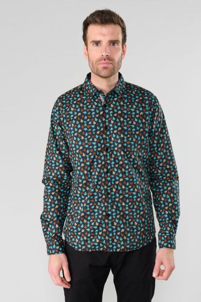 Feal black leaf pattern shirt