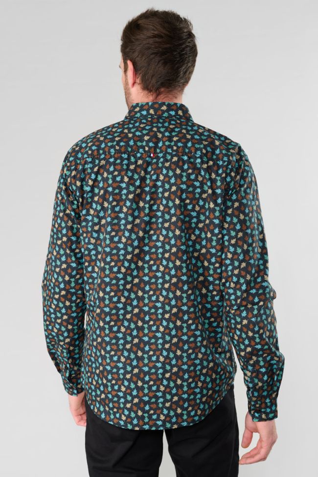 Feal black leaf pattern shirt