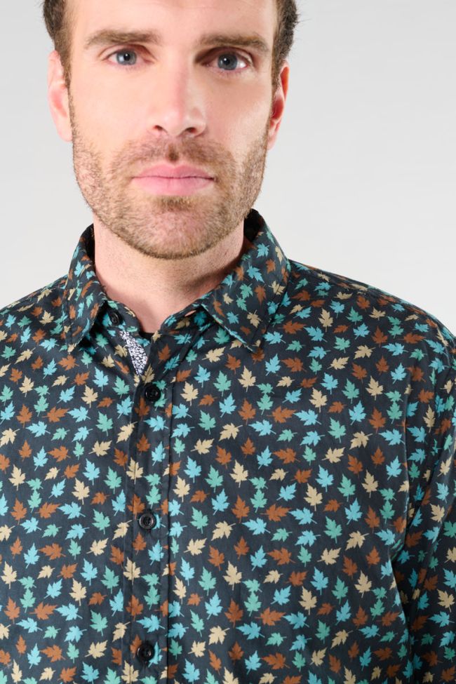 Feal black leaf pattern shirt