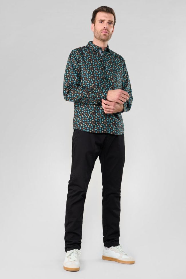 Feal black leaf pattern shirt