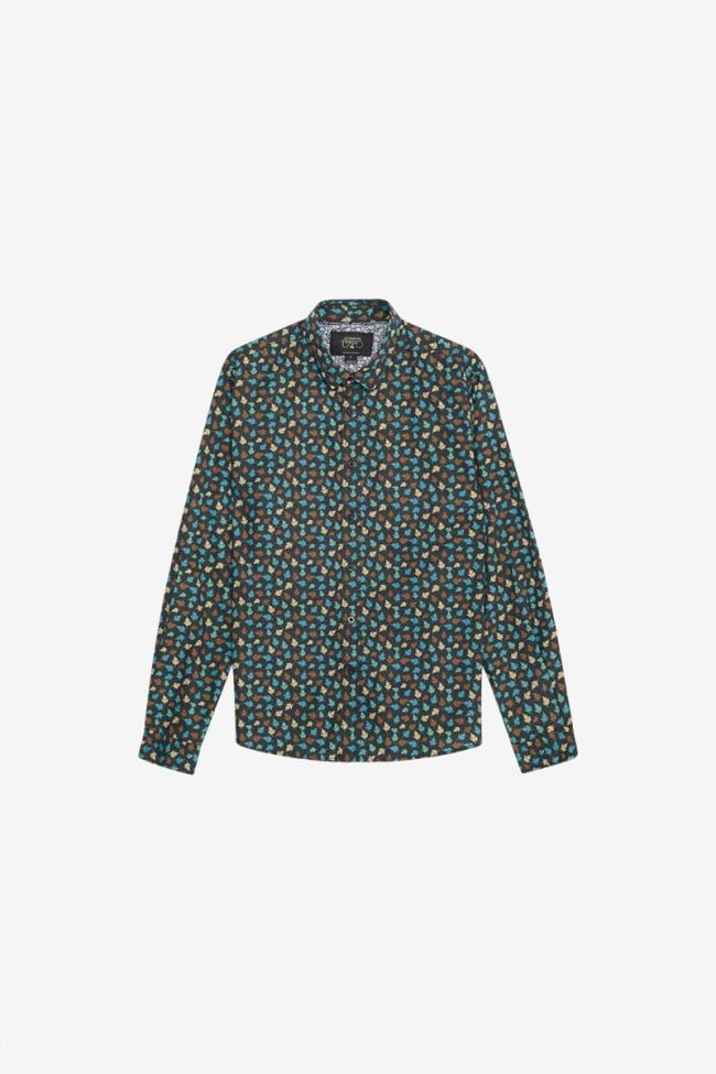 Feal black leaf pattern shirt