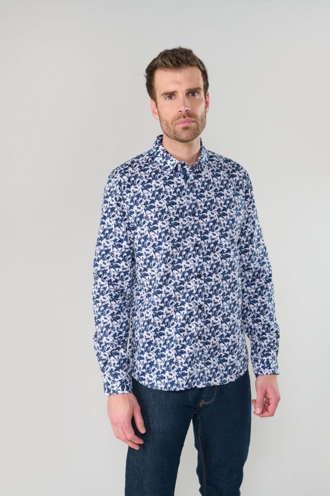Juna blue leaf pattern shirt
