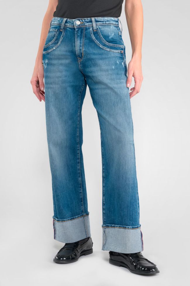 Jeans 400/28 regular loose Revers taille haute destroy bleu N°3