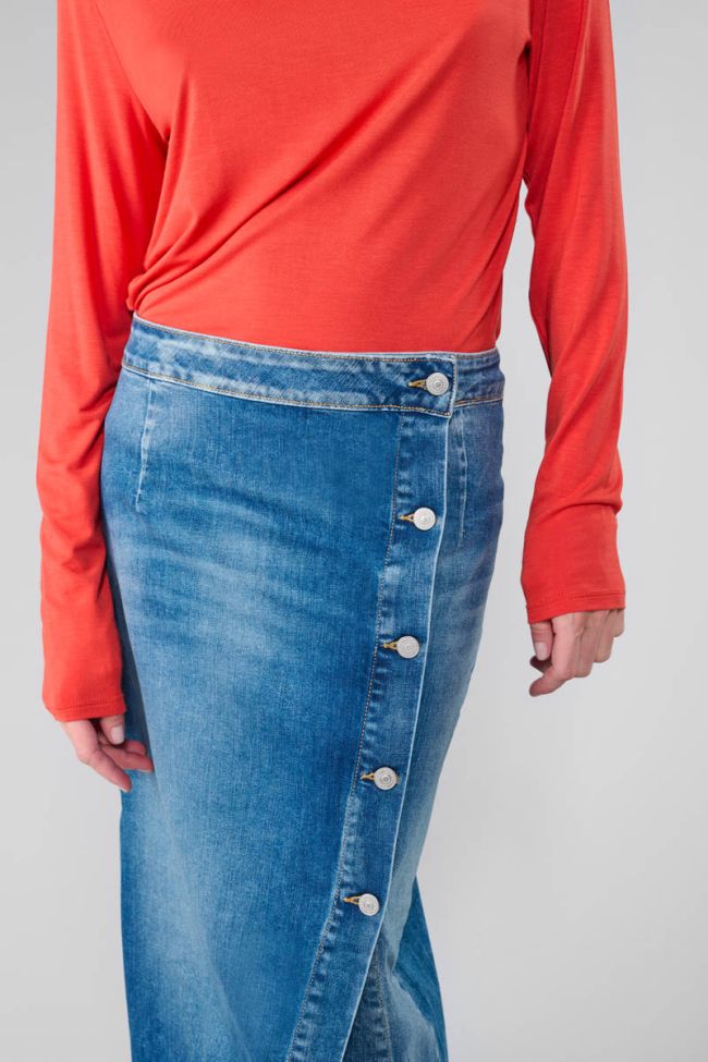 Raphi long skirt in faded blue jeans